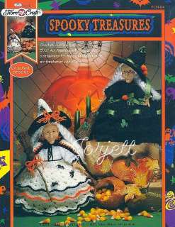 Spooky Treasures Crochet Pattern Booklet & Witch Air Freshener Doll 