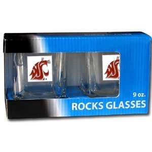   NCAA Washington State Cougars 9 oz Rocks Glass Set