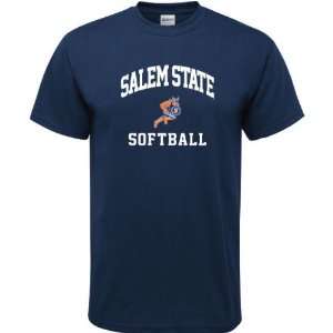  Salem State Vikings Navy Softball Arch T Shirt Sports 
