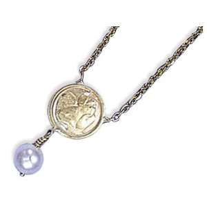   14k Mini Angel Pearl Necklace (3.9 gr.tw.) Evyatar Rabbani Jewelry