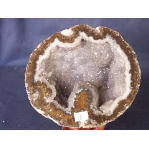  Polished Hollow Mexican Coconut Geode w/Crystals, 12/11.6 