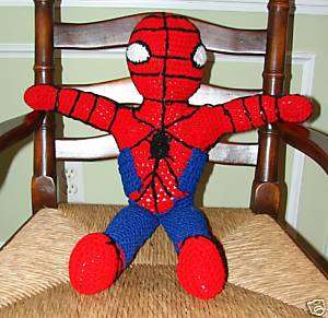 Handmade Crochet Spiderman Stuffed Doll Toy  