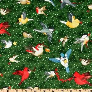 44 Wide All Spruced Up Winter Birds Decorating Green 