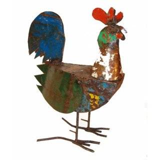 Old Funny Rooster Fred  Recycled Metal Animal Garden Art Sculpture by 