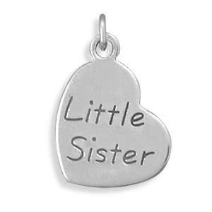  Oxidized Little Sister Heart Charm Jewelry