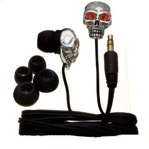   NF65579 CRE Metal Skull Earbud with Red Crystal Eyes Electronics