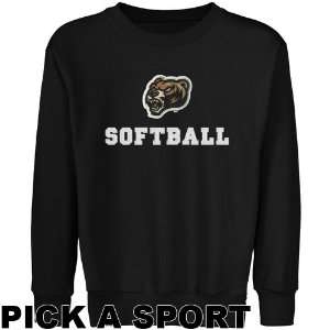   Sport Logo Applique Crew Neck Fleece Sweatshirt   Black Sports