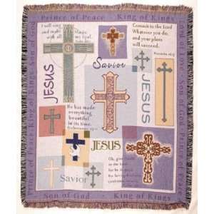  Global Crosses Religious Jesus Tapestry Throw Blanket 50 