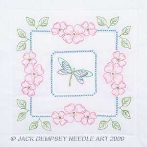  Stamped White Quilt Blocks 18x18 6 Pack Dragonfly 