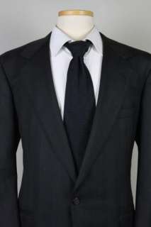 Southwick Black Pinstripe Wool 2pc Business Suit 42 L  