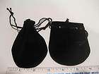 ITALIAN SUEDE BLACK DRAW STRING POUCHES 4 X4 1/2