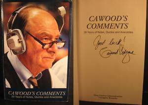 Cawood Ledford Signed Cawoods Comments Softcover Book   Kentucky 