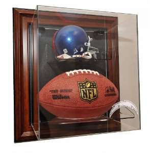San Diego Chargers Mini Helmet and Football Case Up Display, Brown 