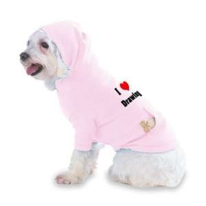  I Love/Heart Drawing Hooded (Hoody) T Shirt with pocket 