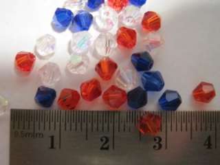 Bicone Glass Beads 4mm Sport & Fun Color Mixes 40pieces  