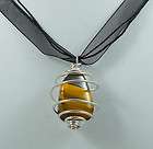 Tiger Eye Crystal Point Pendant Wicca Pagan  