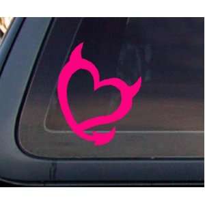  Devil Heart Car Sticker / Decal   Hot Pink Automotive