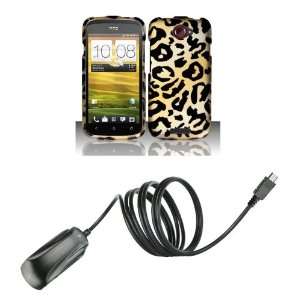 HTC One S (T Mobile) Premium Combo Pack   Black and Gold Wild Cheetah 