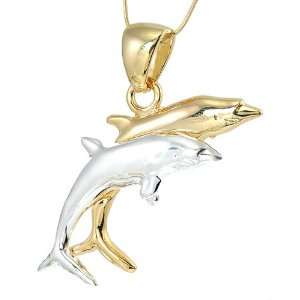  Dolphin Soulmates Silver Tone Pendant Jewelry