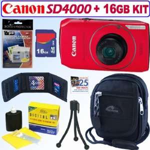  Canon PowerShot SD4000IS 10 MP CMOS Digital Camera (Red 