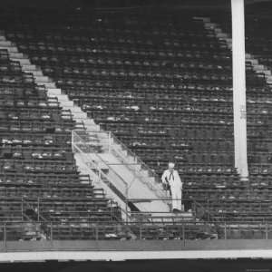 Lone Sailor Standing in an Empty Section of Ebbets Field Photographic 