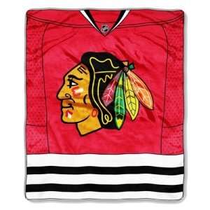 Chicago Blackhawks NHL Royal Plush Raschel Blanket (Jersey Series) (50 