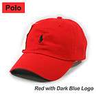 red polo cap baseball tennis outdoor sports casual hat small dark blue 