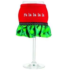  Holiday Wine Glass Skirt   Fa la la la la 