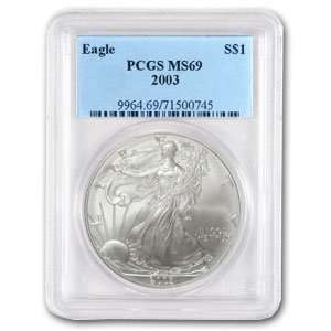  2003 Silver Eagles   MS 69 PCGS 