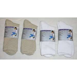 Dream Soles Non Elastic Womens Rib/Crew Socks   Sensitive Feet White 