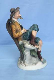 HAND PAINTED CERAMIC OLD FISHER MAN *** MAKER UNKNOWN  