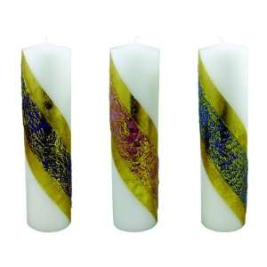  Set of Four Advent Star Pillar Candles