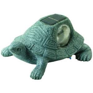   Poly Resin Solar Turtle Night Light with Reflector