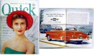 1952 QUICK Magazine 1953 Chevrolet Ad GLORIA GRAHAME  
