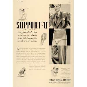  1936 Ad Support U Shorts Underwear Men Fashion Girdle 