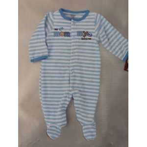   Easy Entry Sleep and Play, Blue and White Stripe, Size 9 Months Baby