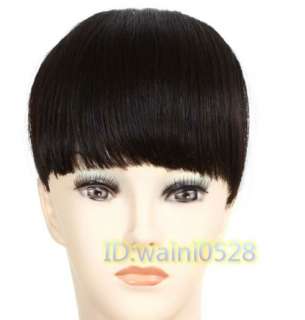 New Fashion Girls Clip on Front Neat Bang Fringe Hair Extensions 