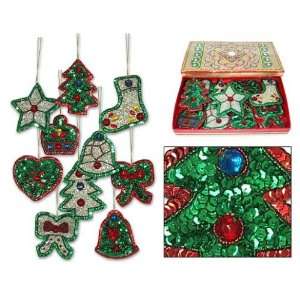  Sequin ornaments, Christmas Cheer (set of 10)