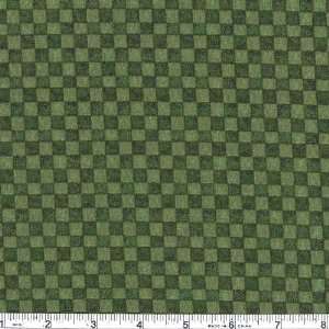   Natures Christmas Checkerboard Green Fabric By The Yard Arts, Crafts