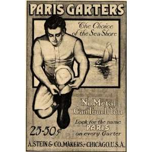  1911 Ad Paris Garters Metal Men Socks Sea Shore A Stein 