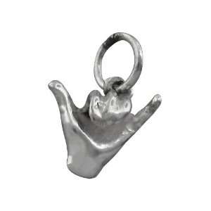  925 Silver Shaka Hang Loose Charm Pendant Hawaiian Jewelry 