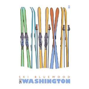  Ski Bluewood, Washington, Skis in the Snow Giclee Poster 