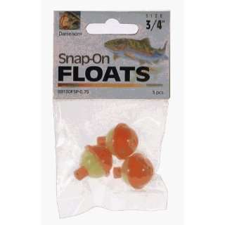  FLOAT SNAP ON ORG/YEL 3 PK 1^