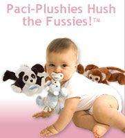 PACI PLUSHIES PLUSH BABY PACIFIER HOLDER P NUT PUPPY  