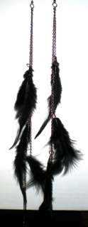 Super Long Feathers Dangling from Chains Earrings 4 Colors* U Pick 