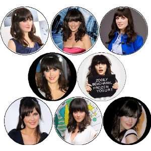  Set of 8 Zooey Deschanel 1.25 MAGNETS Actress Everything 