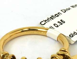 CHRISTIAN DIOR SIGNED 18K GOLD & DIAMOND HEART CHARM RING NWT BOX 