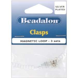  Magnetic Clasps Loop 6mm 3/Pkg Silver Plated [Office 
