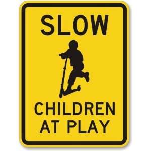  Slow, Children at Play Aluminum Sign, 24 x 18 Office 
