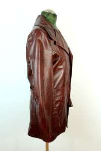 vintage mens dark brown SKALAR leather jacket coat lined retro western 